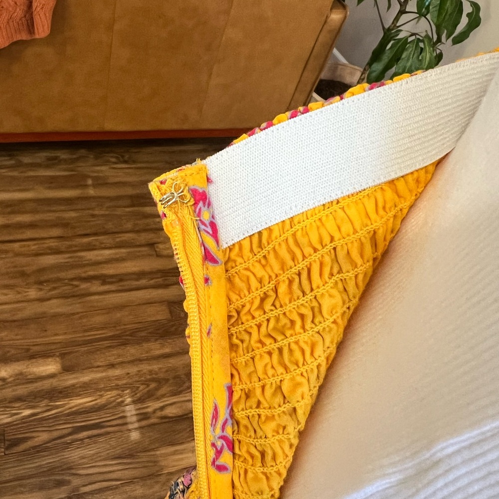 J. Crew Factory Vibrant Yellow and Purple fit & flare Skirt - Picture 2 of 10